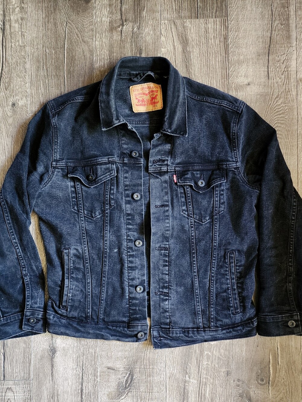 Mens Levi's Black Denim Trucker Jacket
